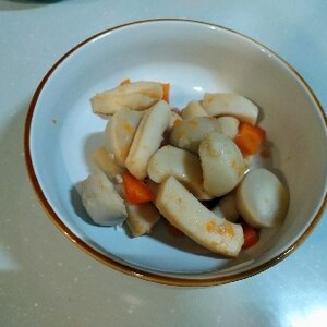 イカ里芋バター麺つゆ炒め